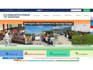 National Institute of Technology, Arunachal Pradesh's Website Screenshot