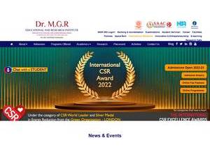 Dr. M.G.R. Educational and Research Institute's Website Screenshot