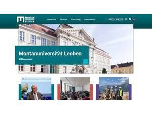 University of Leoben's Website Screenshot