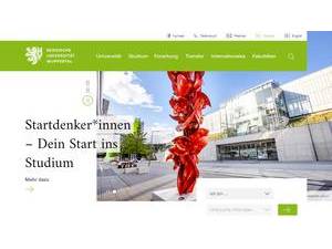 University of Wuppertal's Website Screenshot