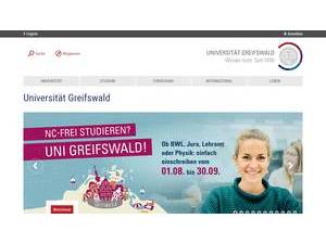 Ernst Moritz Arndt University of Greifswald's Website Screenshot
