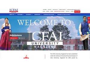 ICFAI University, Nagaland's Website Screenshot