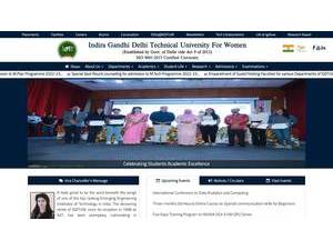 इंदिरा गांधी दिल्ली तकनीकी विश्वविद्यालय महिलाओं के लिए's Website Screenshot