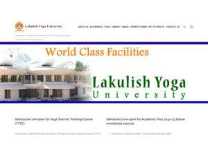 Lakulish Yoga University's Website Screenshot
