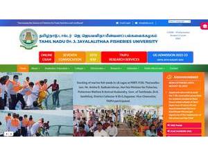 தமிழ்நாடு டாக்டர் ஜெ. ஜெயலலிதா மீன்வளப் பல்கலைக்கழகம்'s Website Screenshot