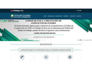 Technological University of the Sierra Hidalguense's Website Screenshot