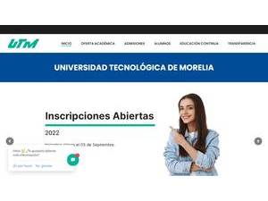 Universidad Tecnológica de Morelia's Website Screenshot