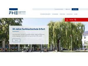 Erfurt University of Applied Sciences's Website Screenshot