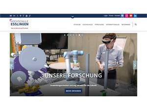 Esslingen University of Applied Sciences's Website Screenshot
