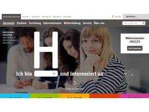 Hannover University of Applied Sciences and Arts's Website Screenshot