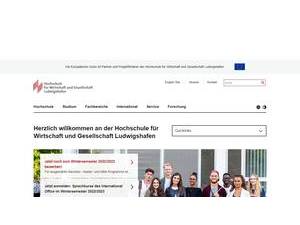 Hochschule für Wirtschaft und Gesellschaft Ludwigshafen's Website Screenshot