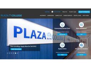 Plaza College's Website Screenshot