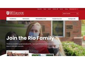 University of Rio Grande's Website Screenshot