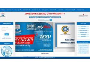 Zimbabwe Ezekiel Guti University's Website Screenshot
