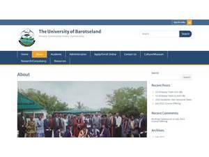 The University of Barotseland's Website Screenshot