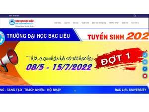 Bac Lieu University's Website Screenshot