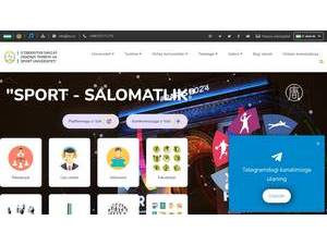 Uzbek State University of Physical Culture and Sport's Website Screenshot