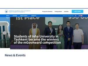 Inha University in Tashkent's Website Screenshot