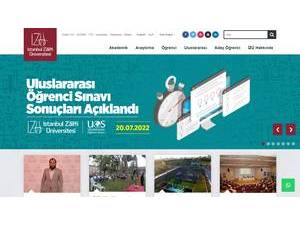Istanbul Sabahattin Zaim University's Website Screenshot