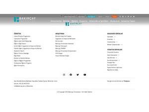 Bakirçay University's Website Screenshot