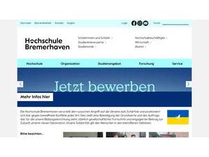 University of Applied Sciences Bremerhaven's Website Screenshot