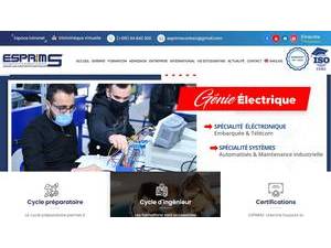 École Supérieure Privée d'Ingénieurs de Monastir's Website Screenshot