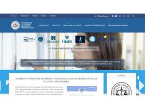 Univerzitet Privredna akademija's Website Screenshot