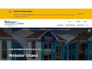 Webster University Ghana's Website Screenshot