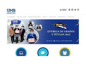 Juan Mejía Baca Private University's Website Screenshot