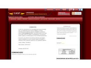 Universidad Autónoma San Francisco's Website Screenshot