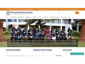 The Co-operative University of Kenya's Website Screenshot