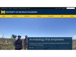 University of Michigan-Dearborn's Website Screenshot