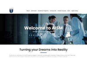 American International School of Medicine's Website Screenshot