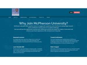 Mcpherson University's Website Screenshot