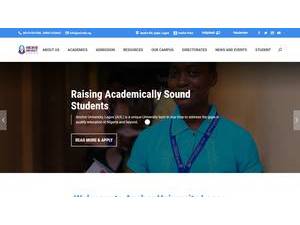 Anchor University, Lagos's Website Screenshot