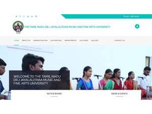 Tamil Nadu Dr.J Jayalalithaa Music and Fine Arts University's Website Screenshot