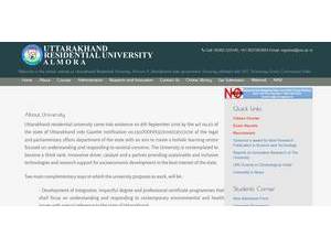Uttarakhand Residential University, Almora's Website Screenshot