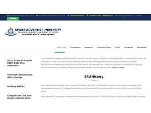 Spicer Adventist University's Website Screenshot