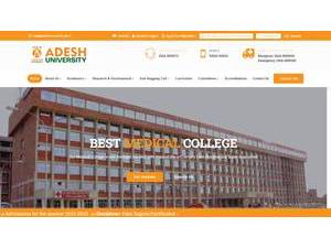 Adesh University's Website Screenshot