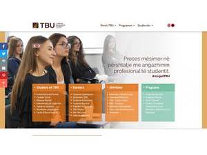 Tirana Business University College's Website Screenshot
