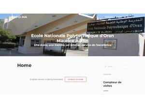 National Polytechnic School of Oran's Website Screenshot