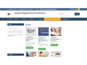 Graduate School of Applied Sciences of Tlemcen's Website Screenshot