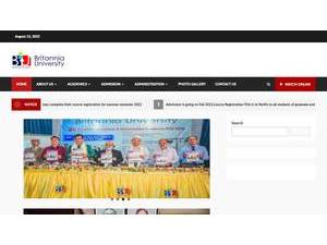 ব্রিটানিয়া বিশ্ববিদ্যালয়'s Website Screenshot