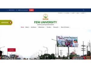 Feni University's Website Screenshot