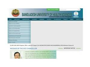 Bangladesh University of Health Sciences 's Website Screenshot