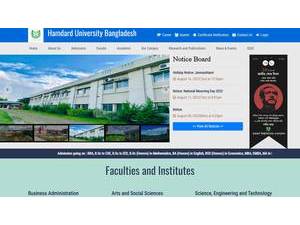 Hamdard University of Bangladesh's Website Screenshot