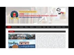 Sheikh Fazilatunnesa Mujib University's Website Screenshot