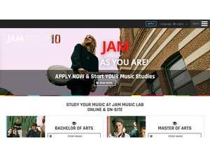 Jam Music Lab Private University's Website Screenshot