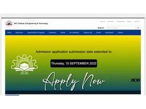 NFC Institute of Engineering and Technology's Website Screenshot