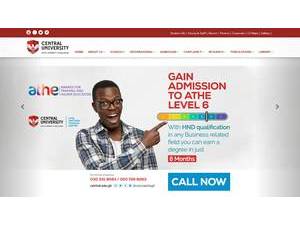 Central University's Website Screenshot